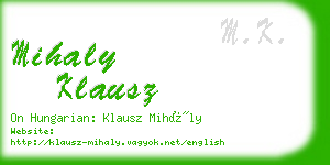 mihaly klausz business card